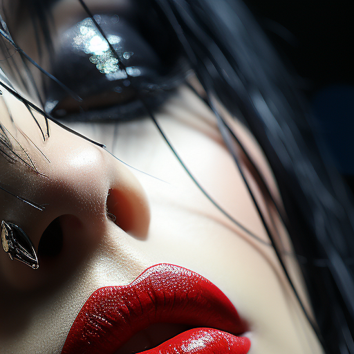 Beautiful Dark Lips in Red Lipstick