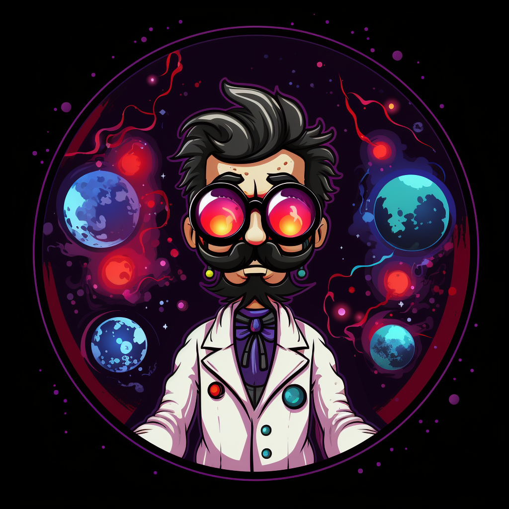 Psychedelic Art of a Dark Grungy Mad Scientist