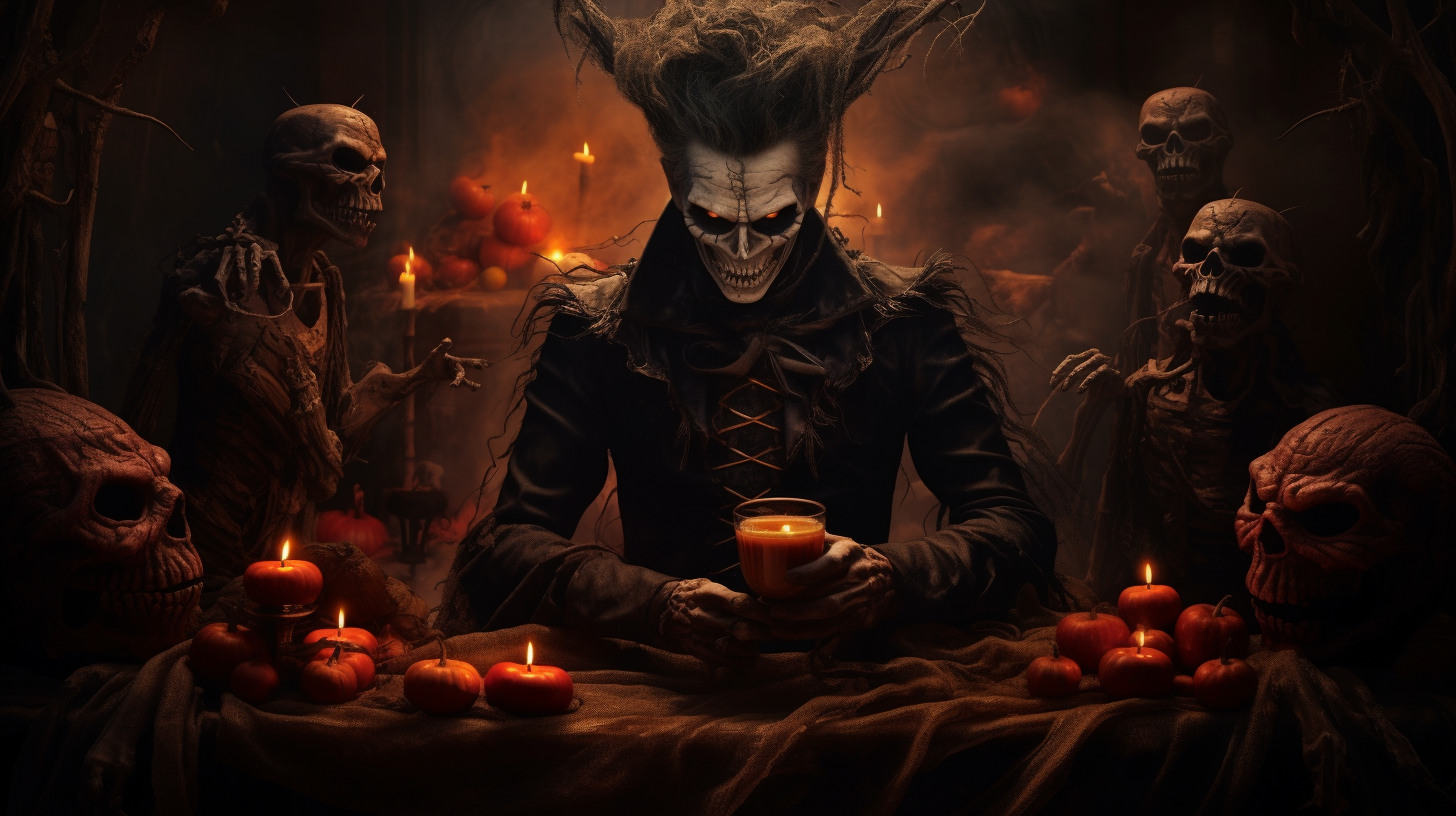 Dark Halloween with Demons and Vampires