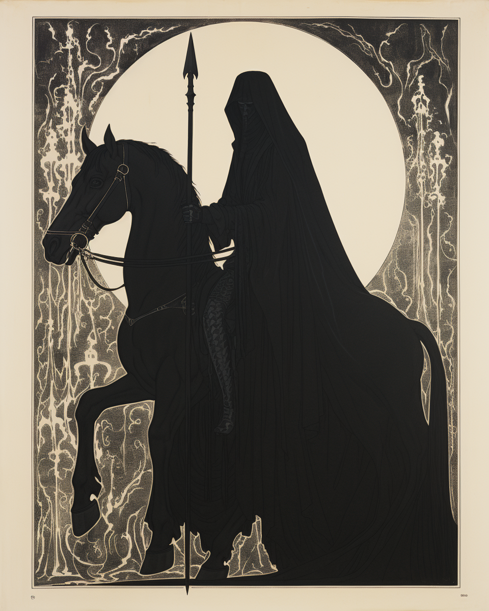 Illustration of a Nazgul on a Horse
