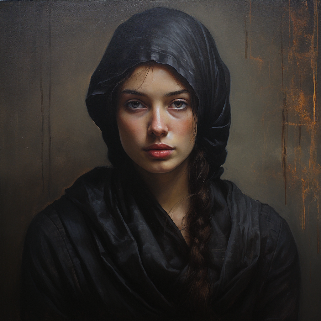 Stunning Dark Portrait Oil Painting Artwork