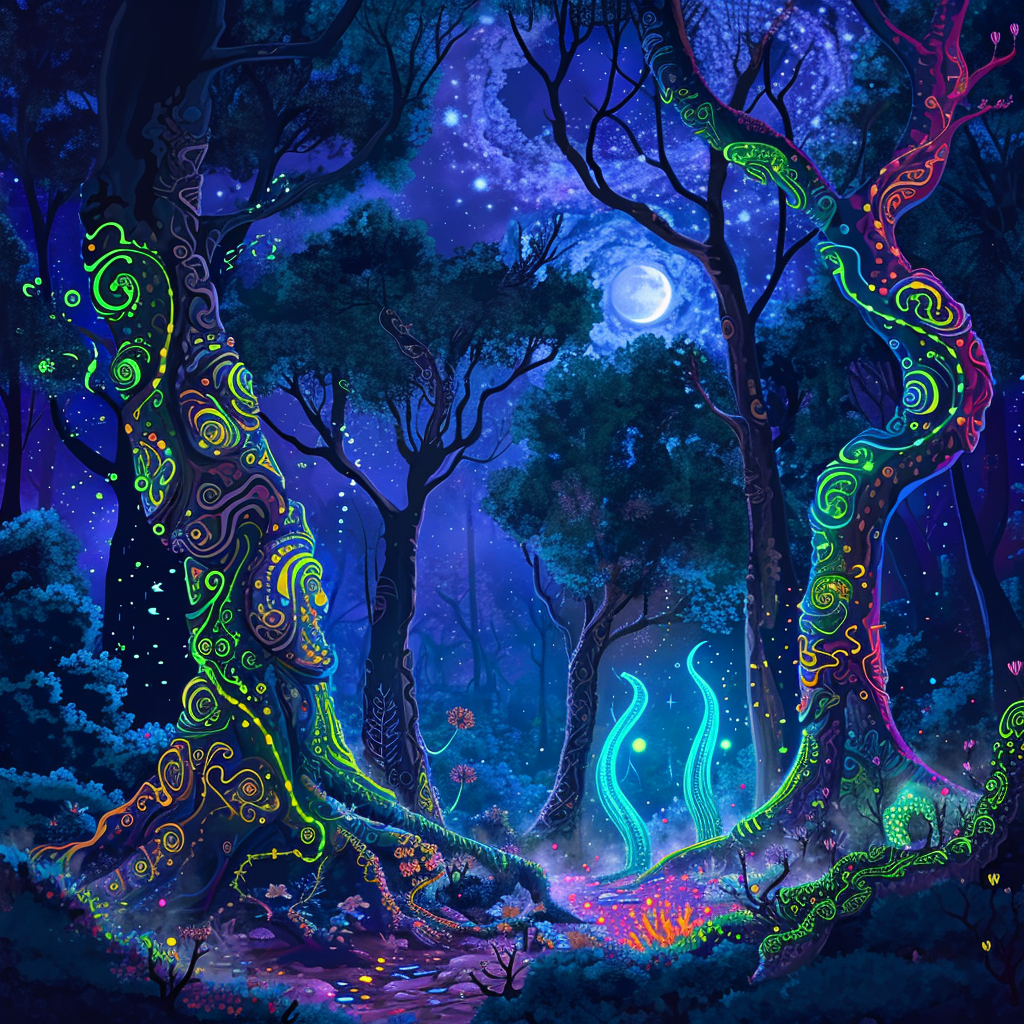 Dark Psychedelic Forest Artwork