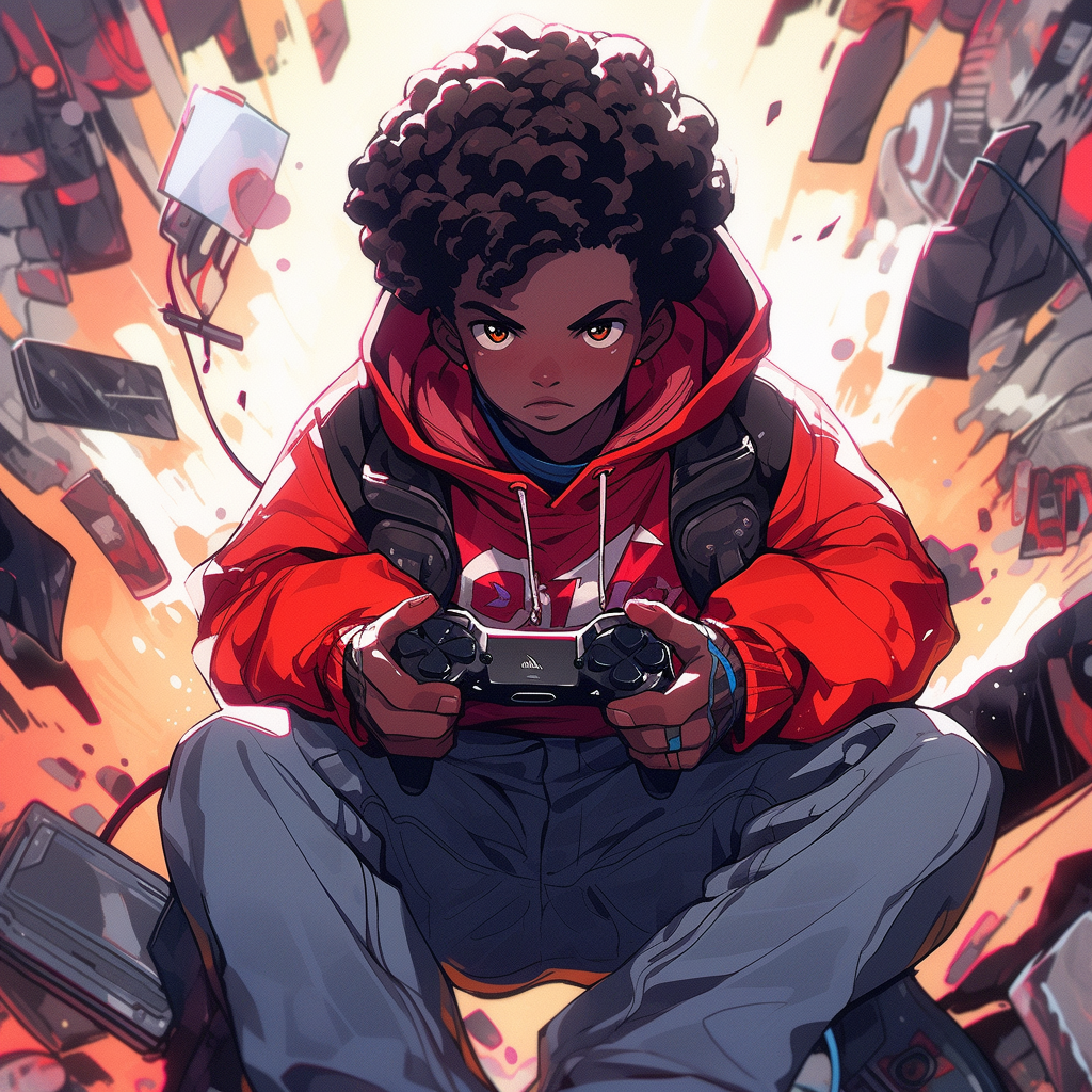 Cool Dark Skinned Gamer Boy