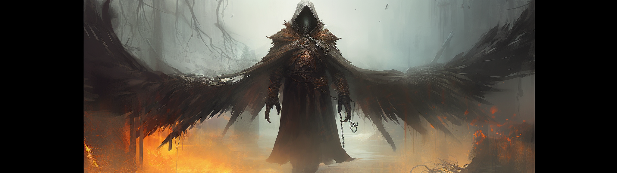 Dark Undead Peasant with Massive Wings