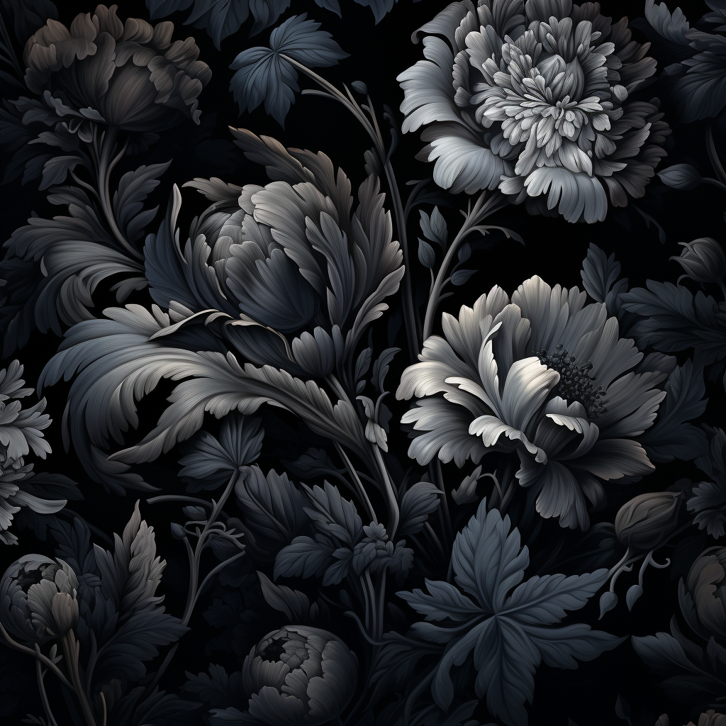 Detailed Black Floral Pattern