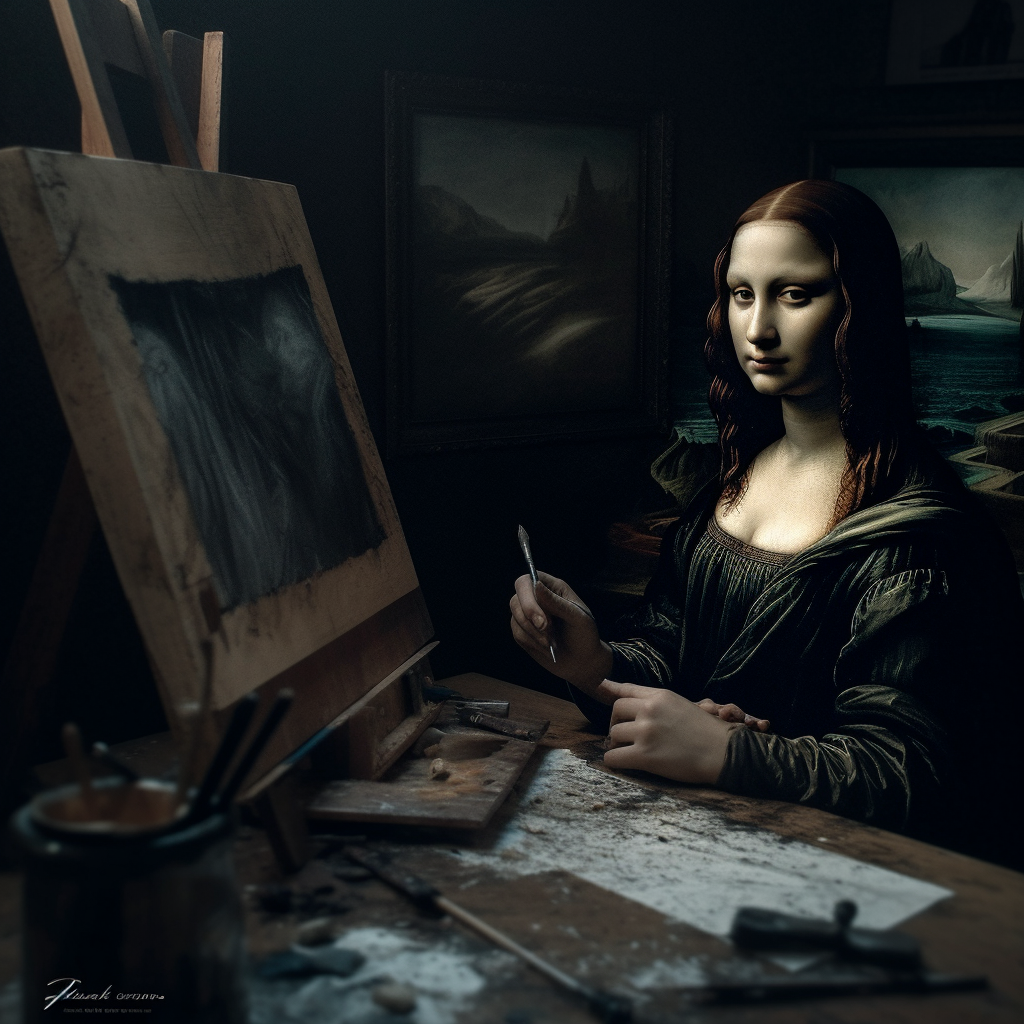 DaVinci's  Darkness  painting artwork