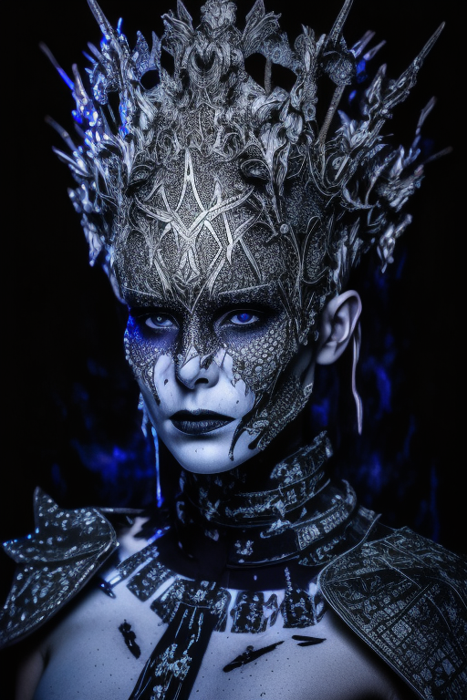 Gothic-inspired Borg Queen makeup image