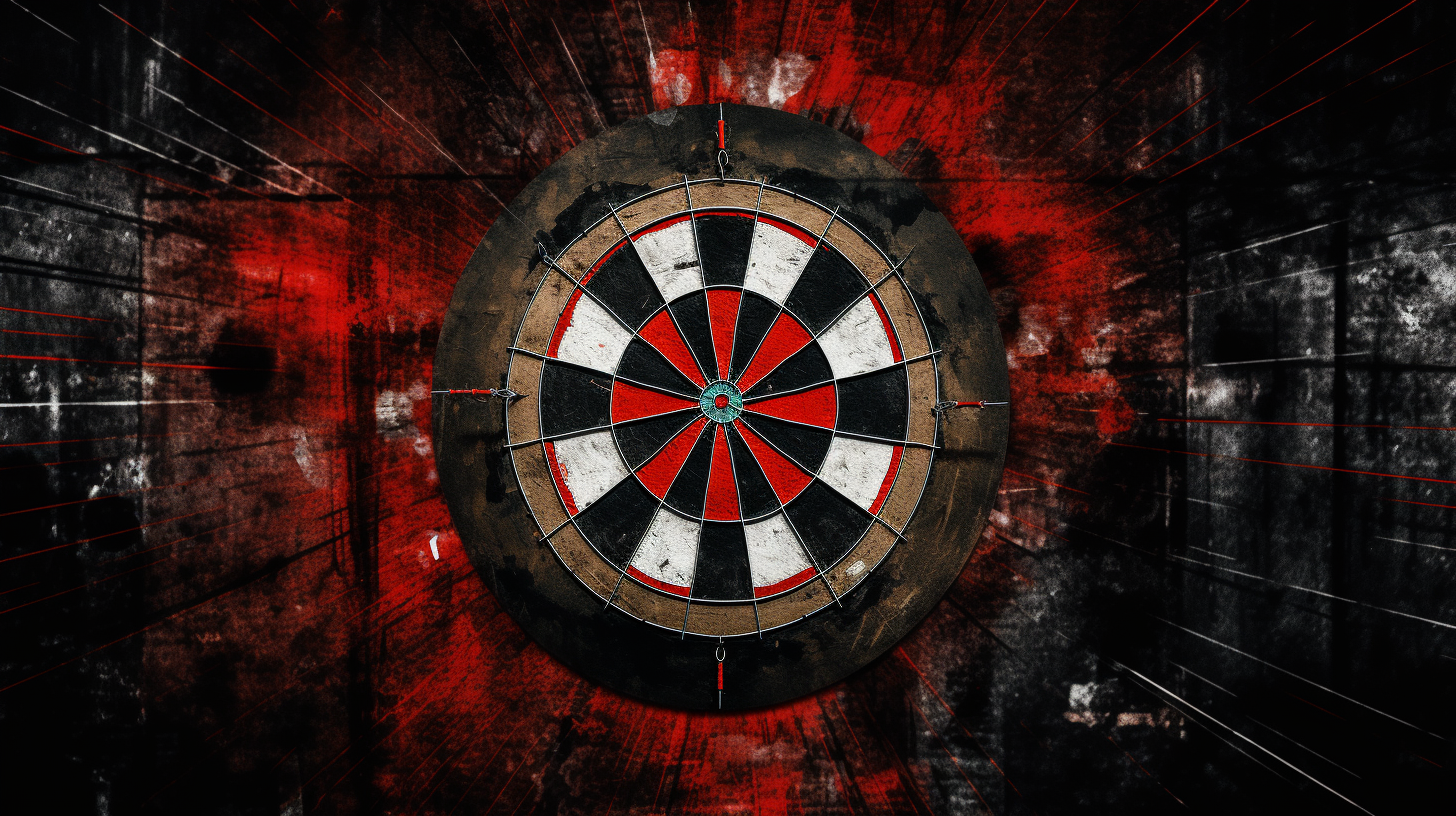 Dart hitting bullseye with brand-colored tail