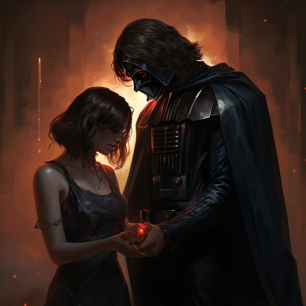 Darth Vader revealing Anakin Skywalker with tears