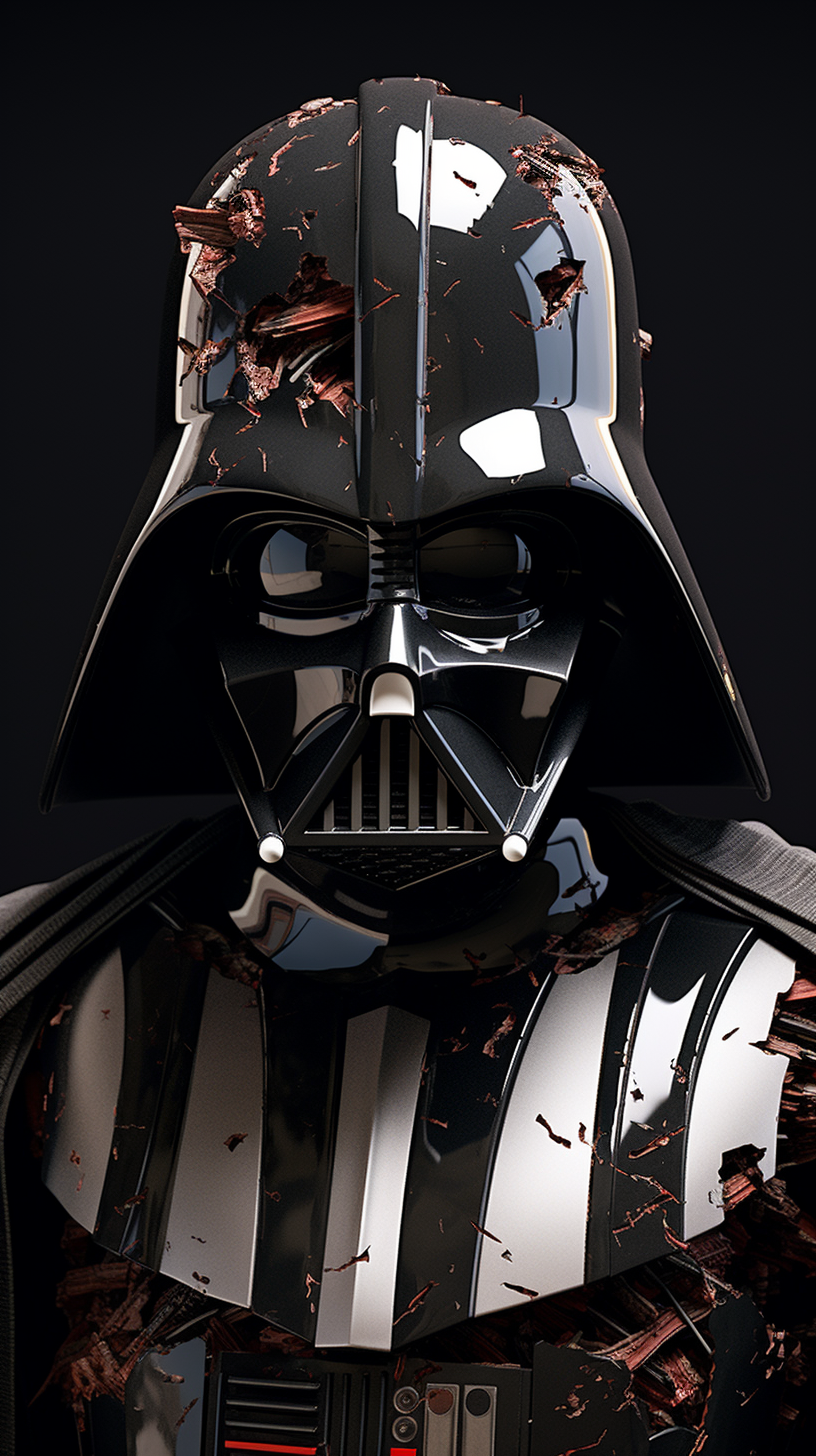 Darth Vader with broken helmet