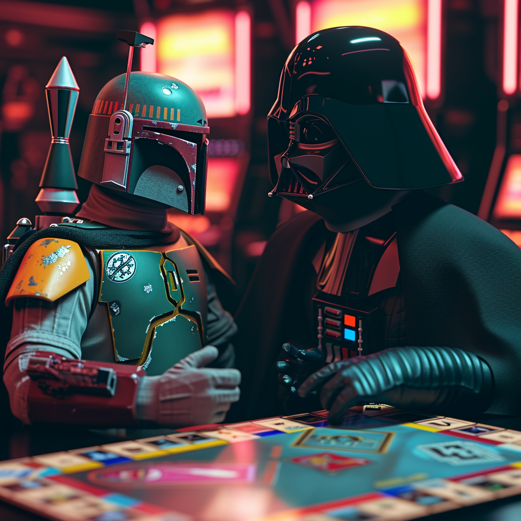 Darth Vader Galactic Police Confer Officer Boba Fett