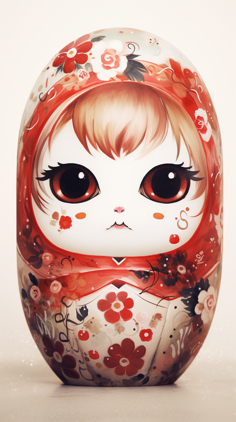 Cute Daruma Doll in Watercolors