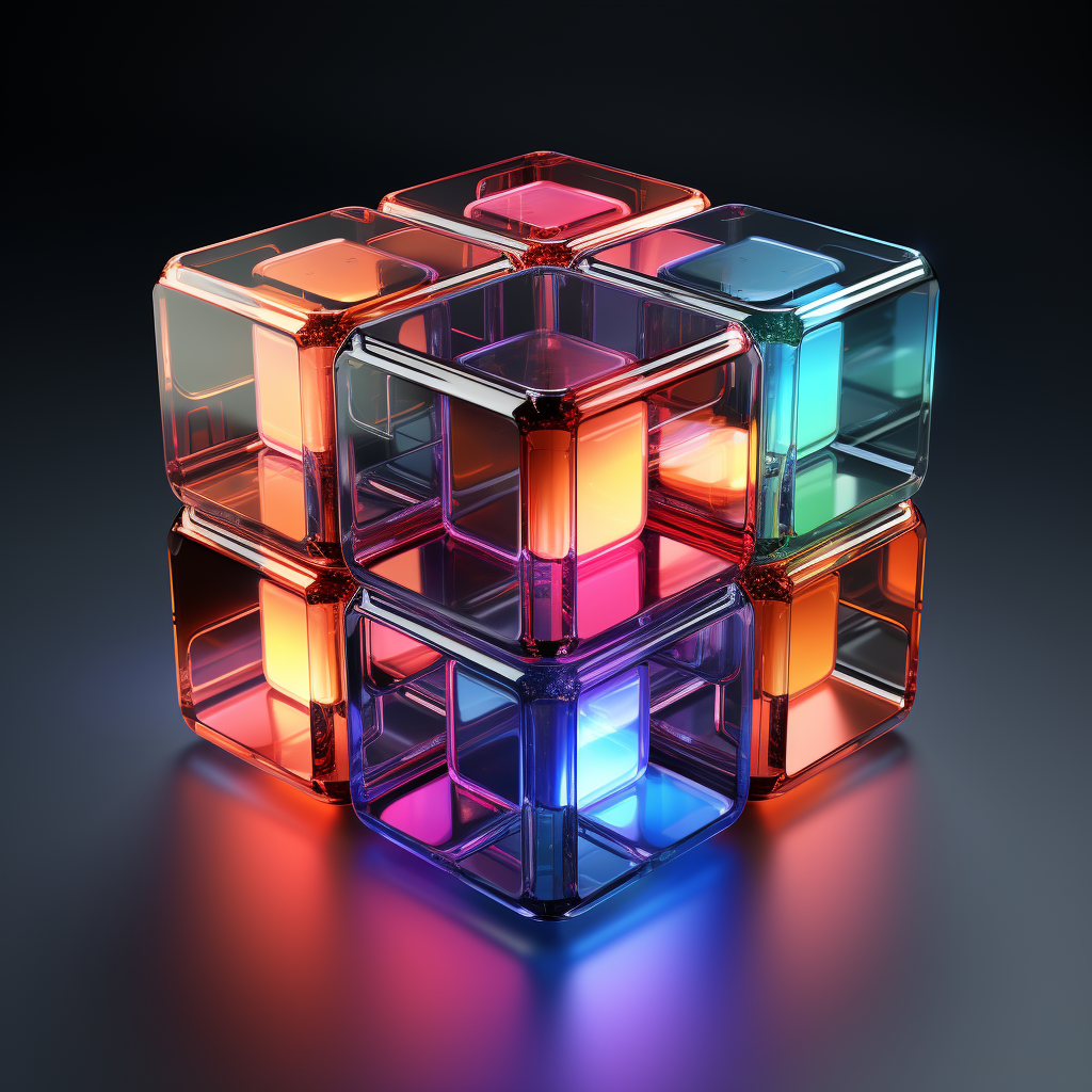 Futuristic data cube icon