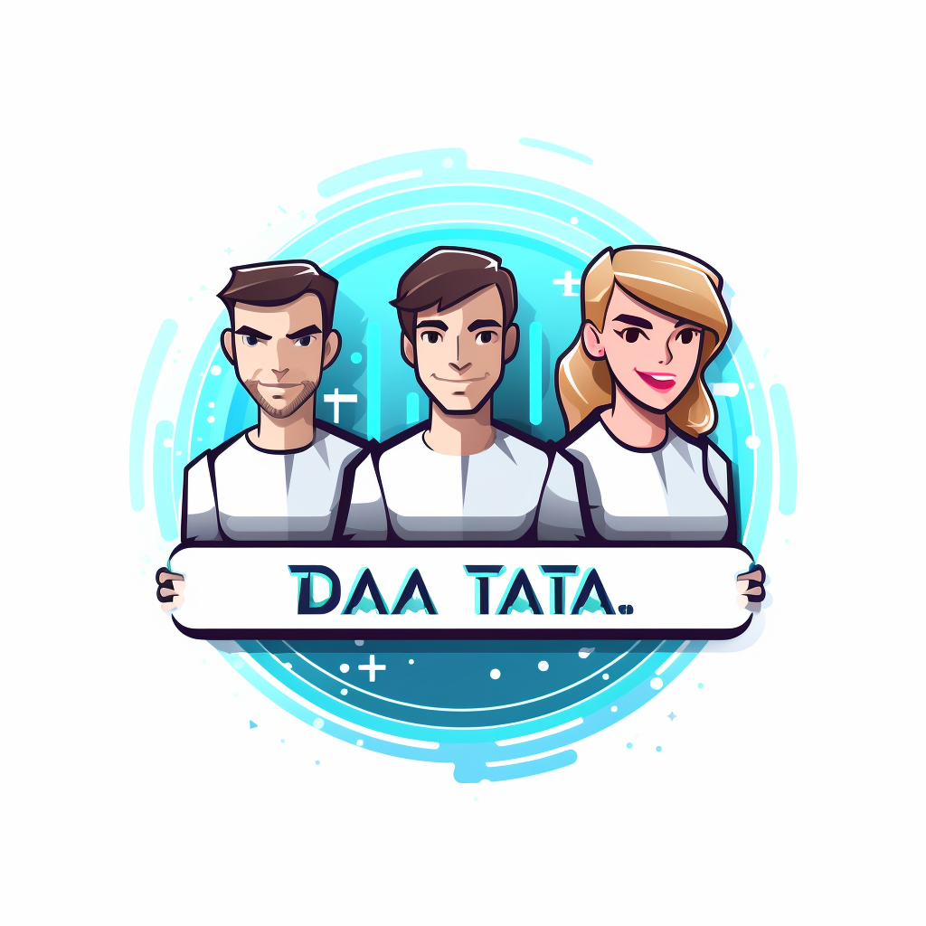 Futuristic 8bit data team logo