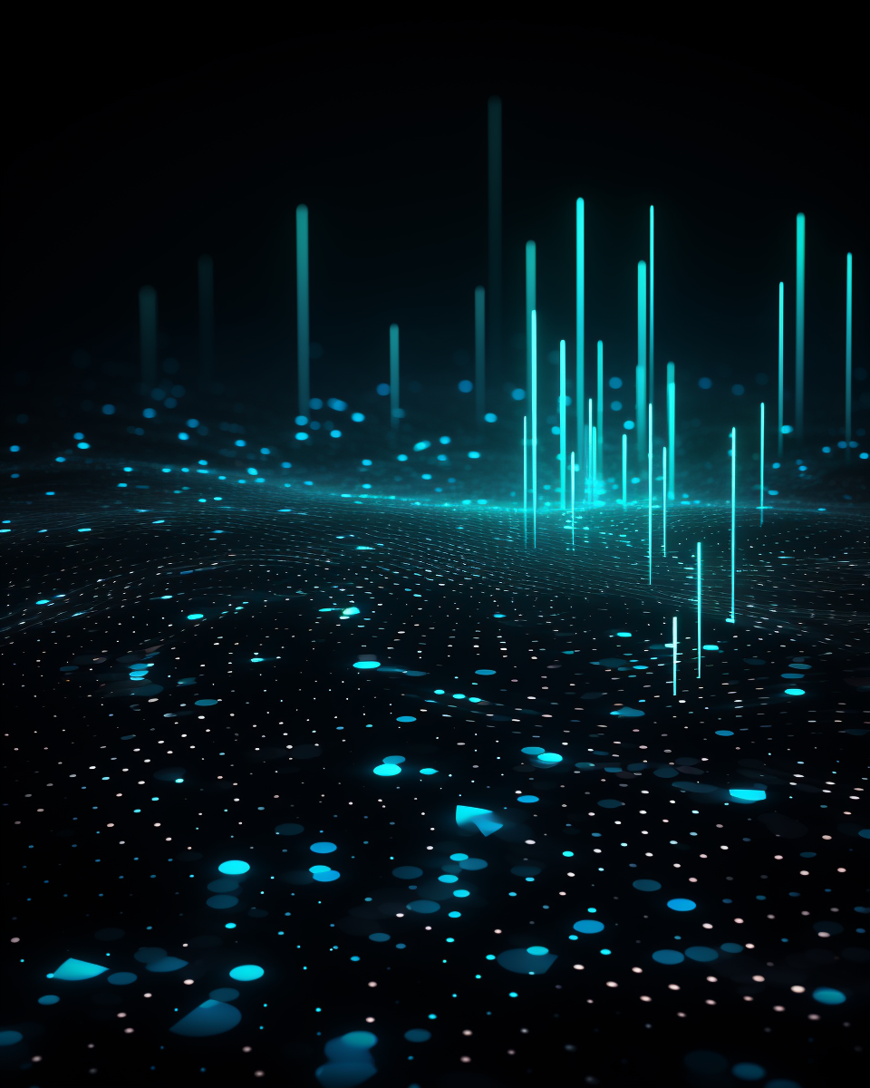 data visualizations with black background