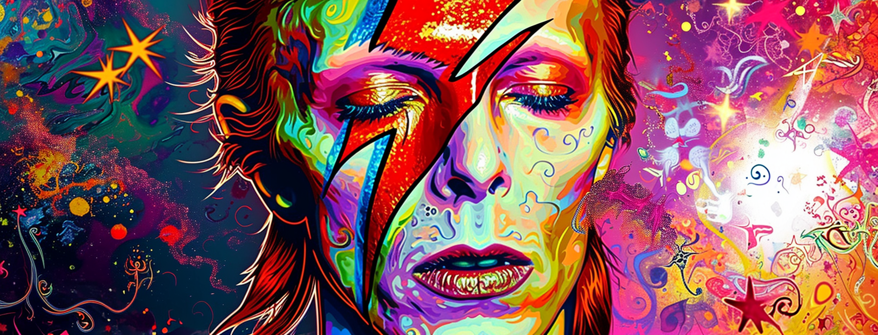 David Bowie Psychedelic Artistic Photo