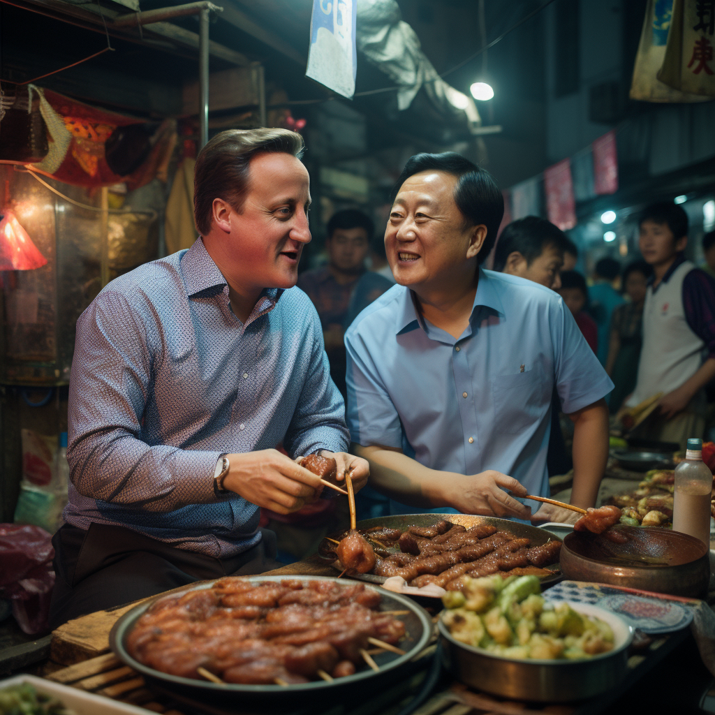 David Cameron Eating Food Hong Kong Locals