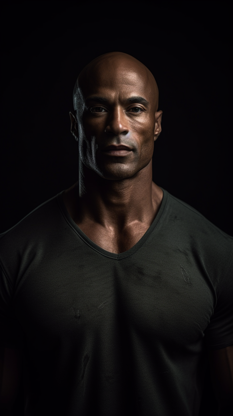 David Goggins on black background