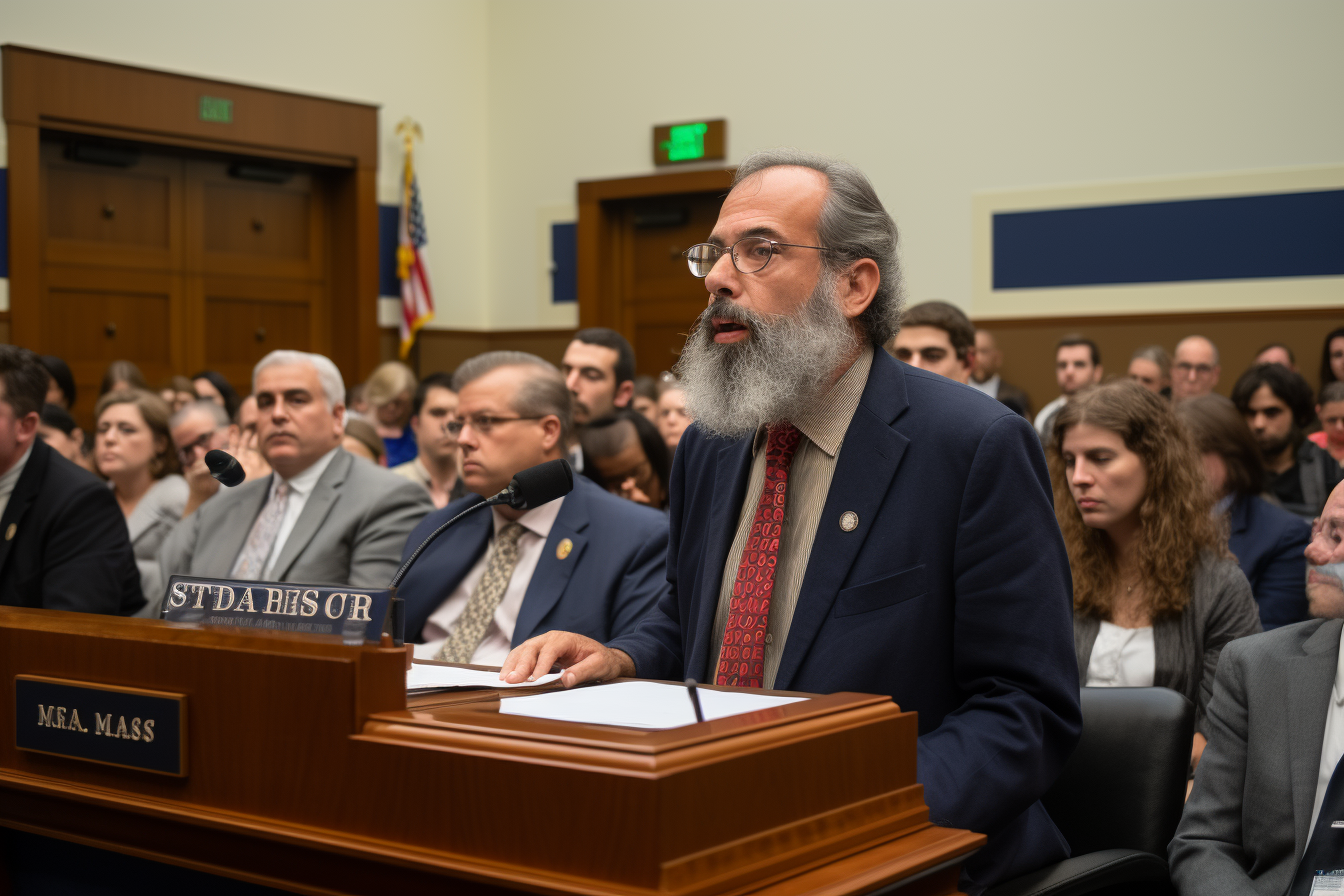 David Grush giving testimony in Congress