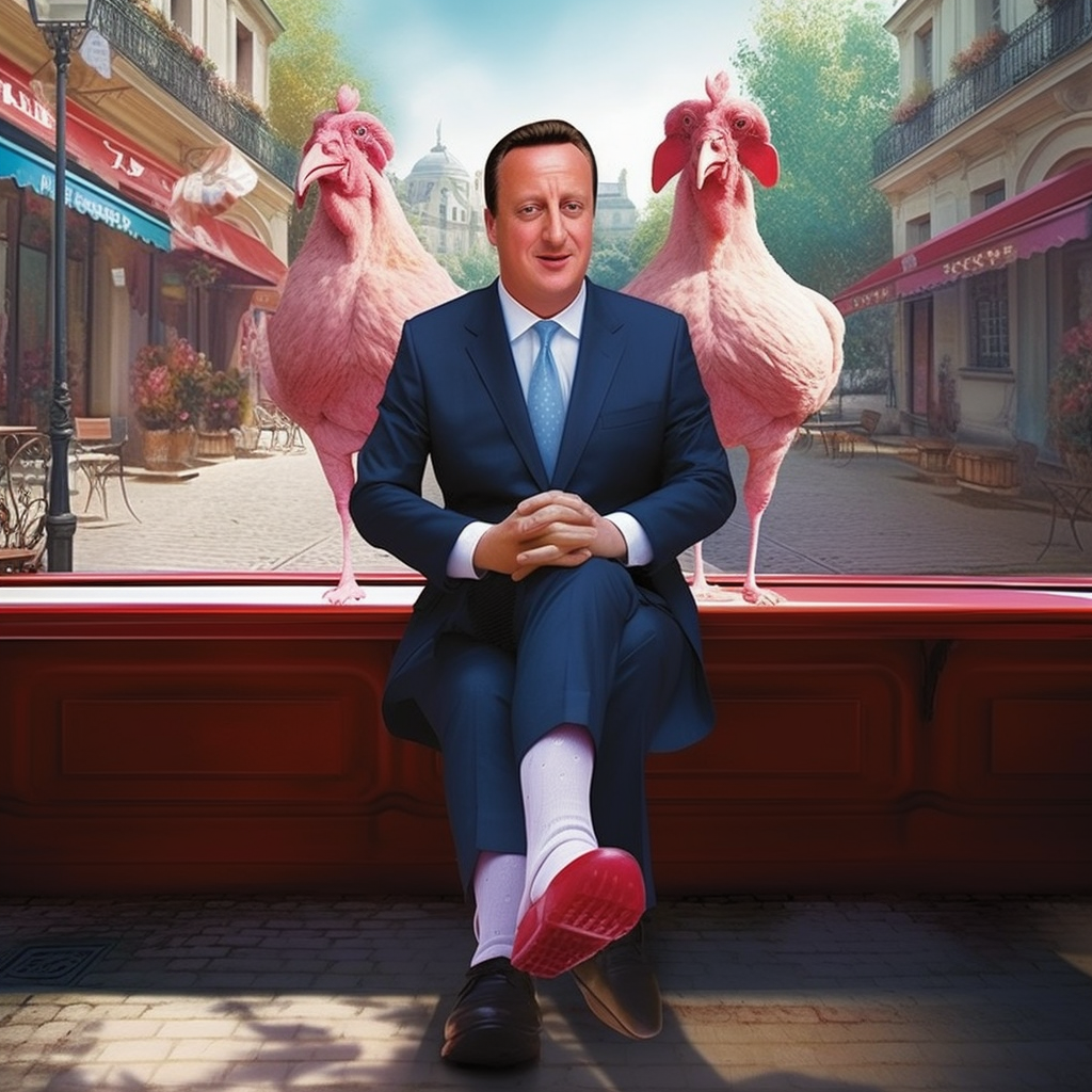 David Cameron relaxing with pig feet up