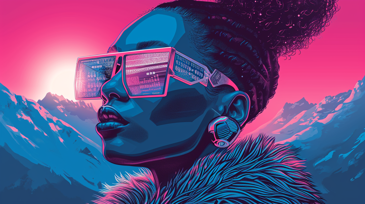 Davos Winter Sunset African Woman Sunglasses