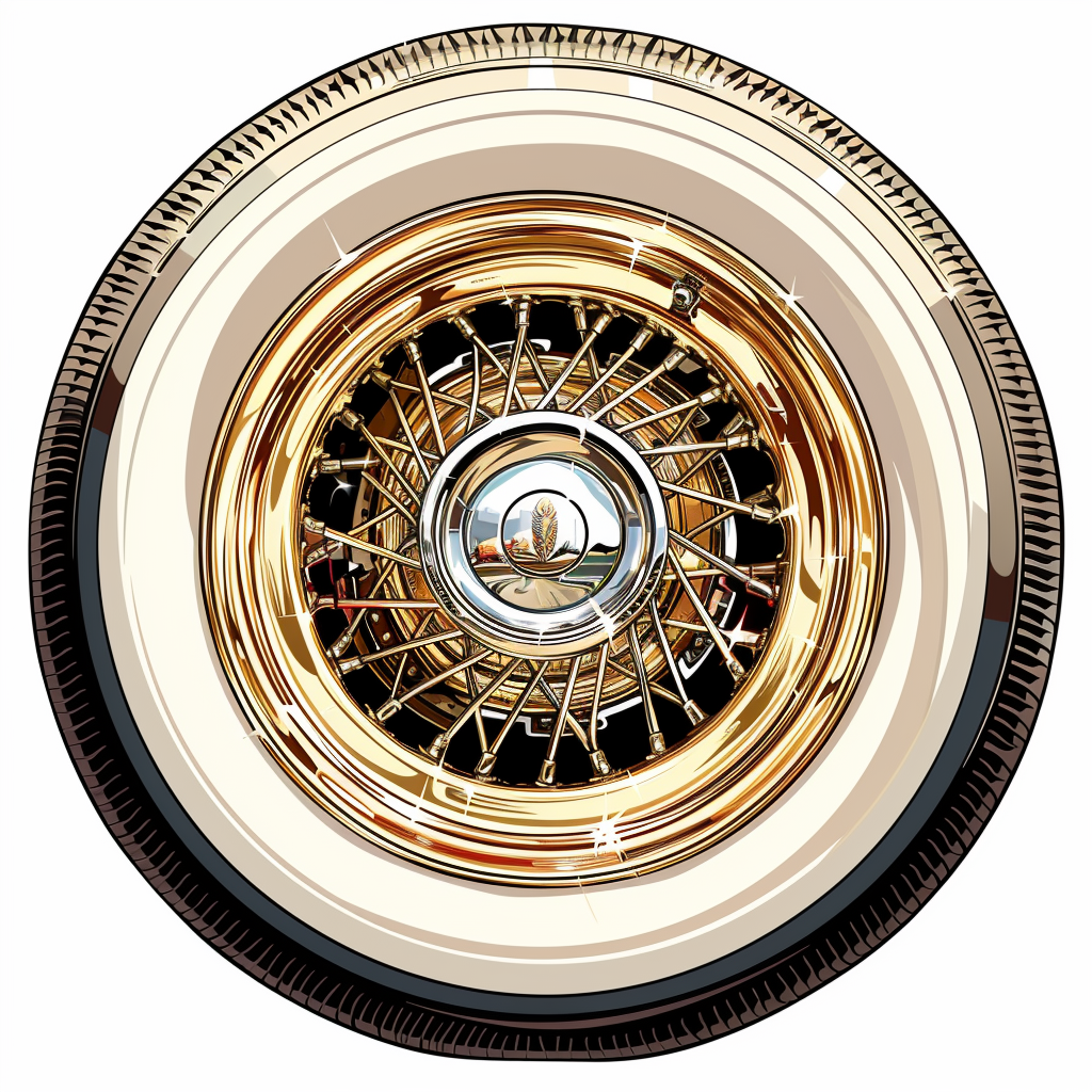 Dayton wheel spinner gold spokes