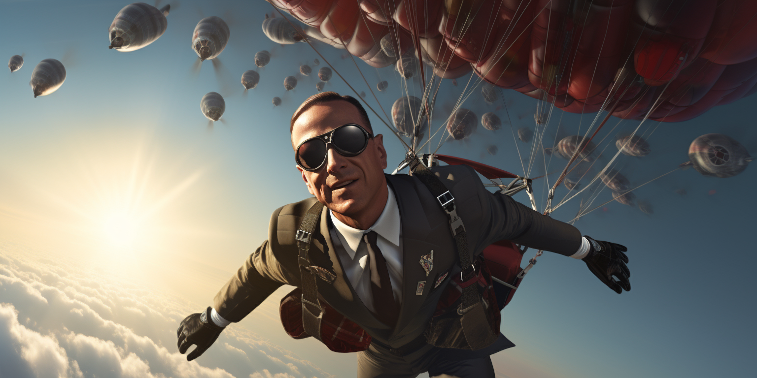 DB Cooper parachuting from plane