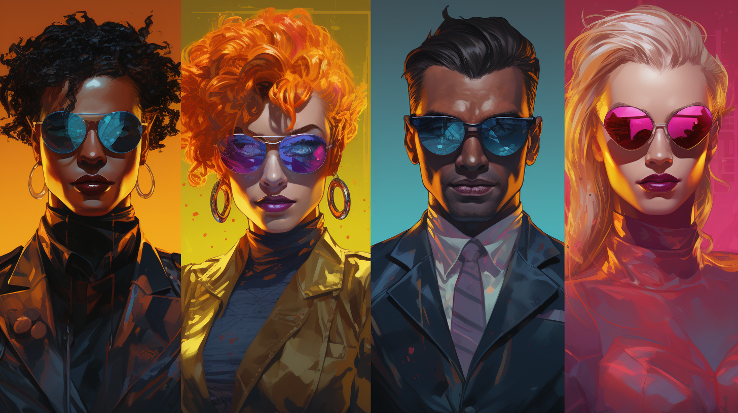 DC Comix Characters on Cyberpunk Glasses