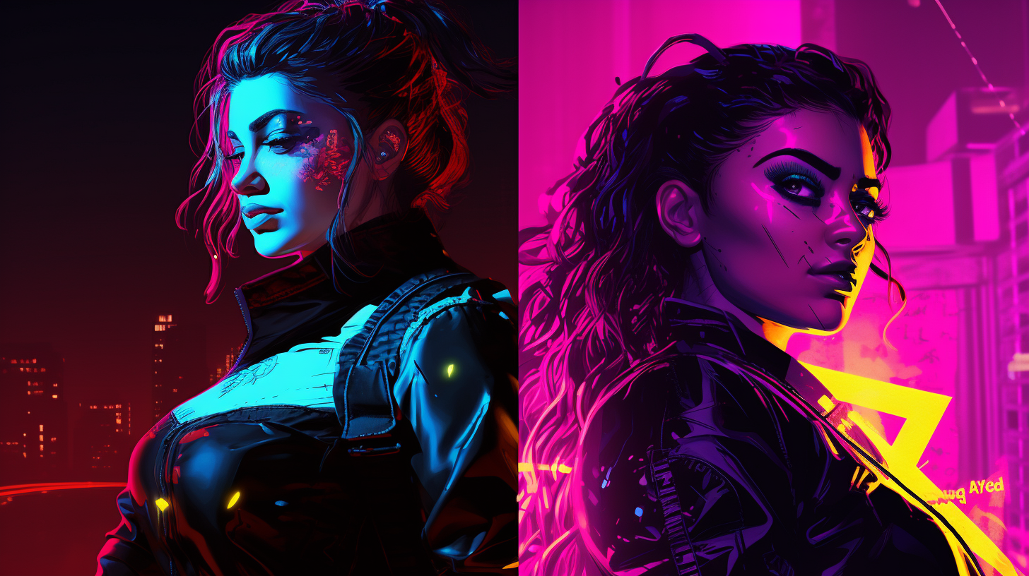 DC Comix Characters in Neon Cyberpunk