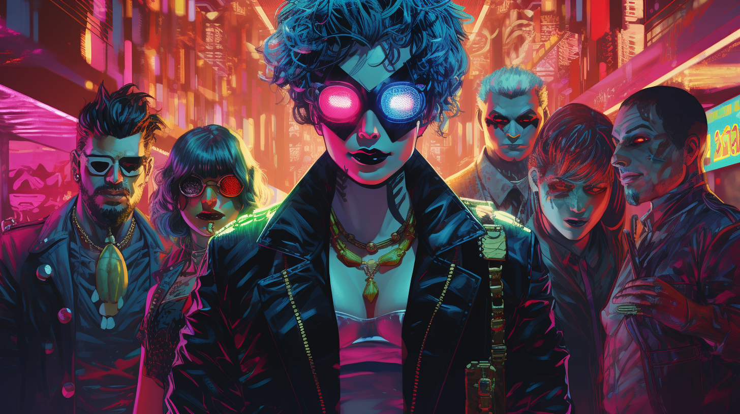 DC Comix Characters in Neon Cyberpunk