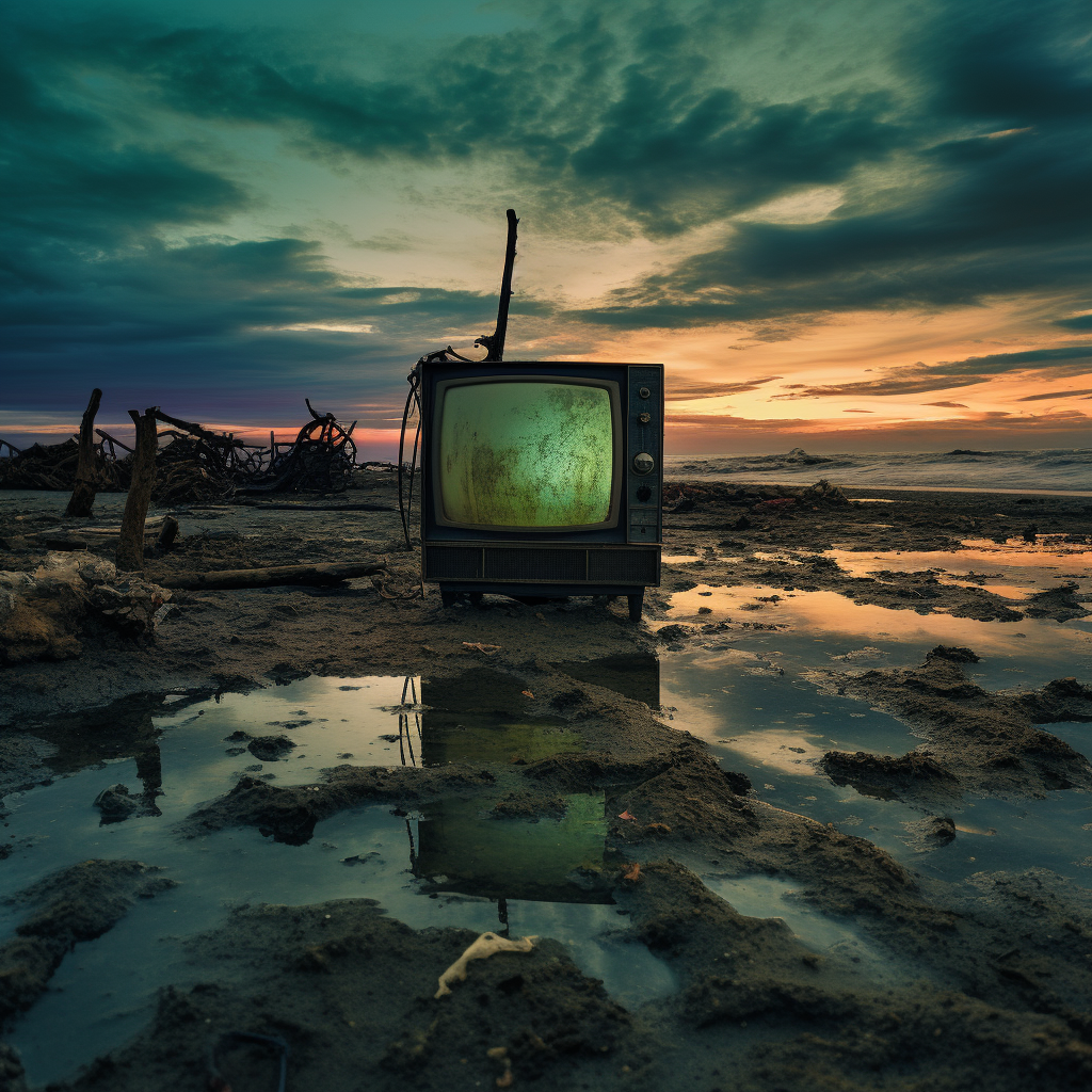 Colorful sky in a dead television channel