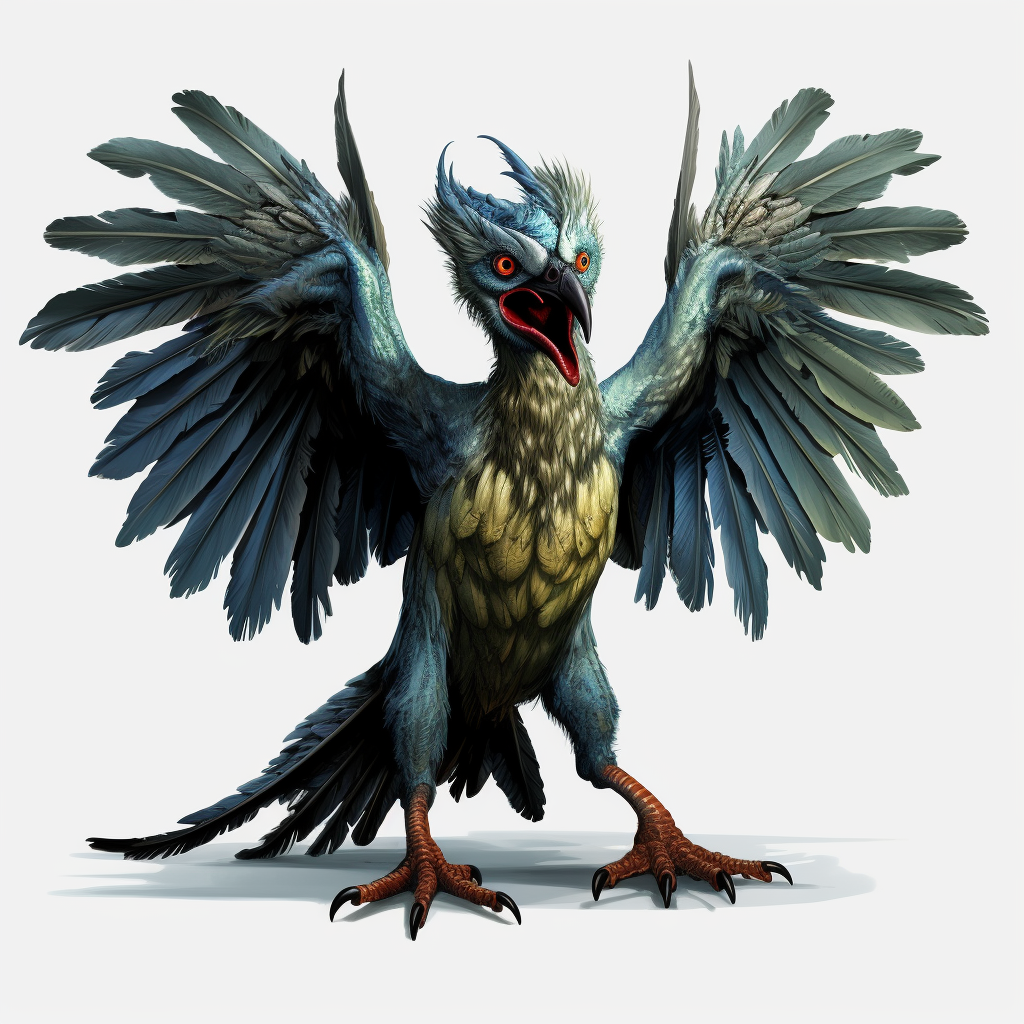 Illustration of deadly bird monster