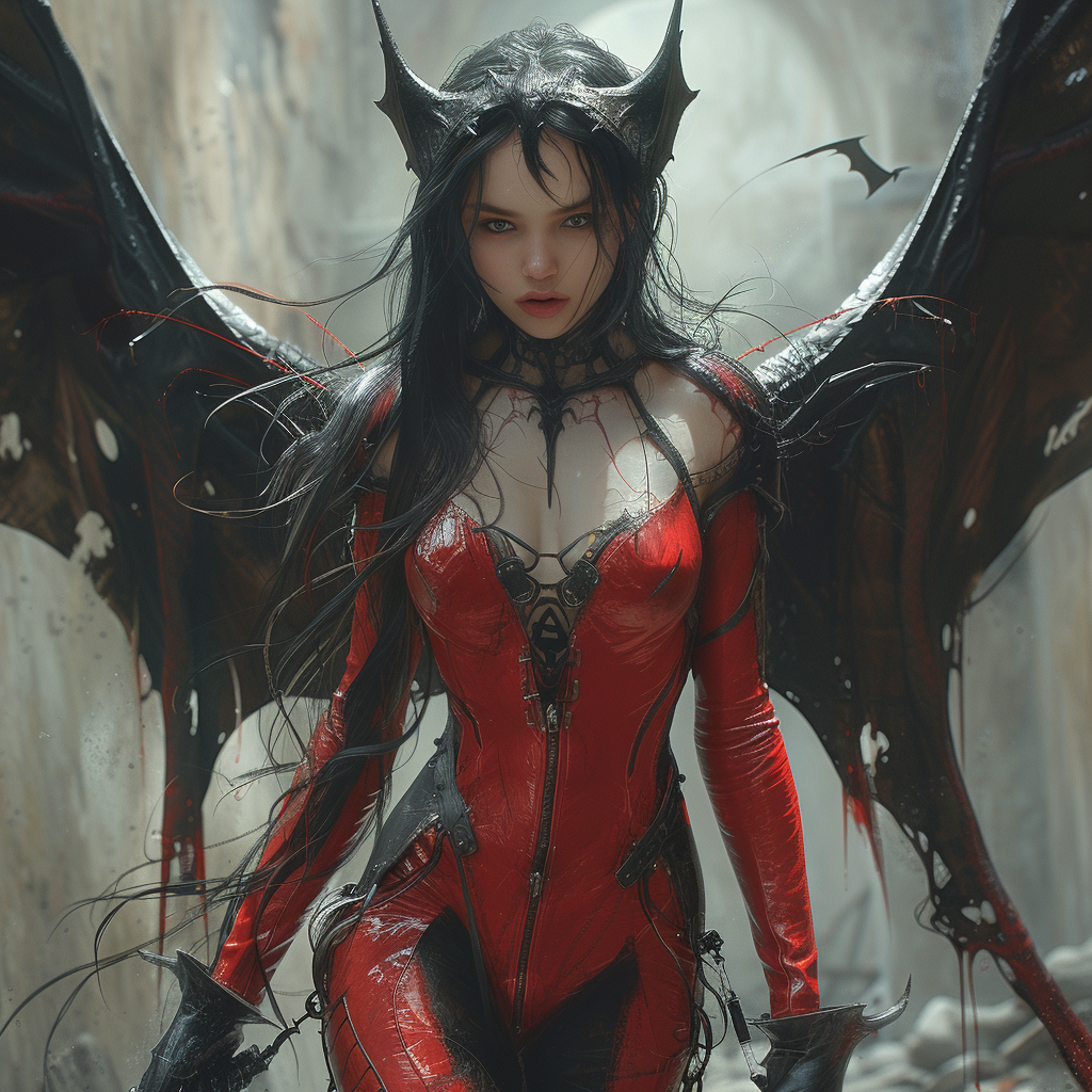 Deadly Menace Demoness Assassin Red Leather