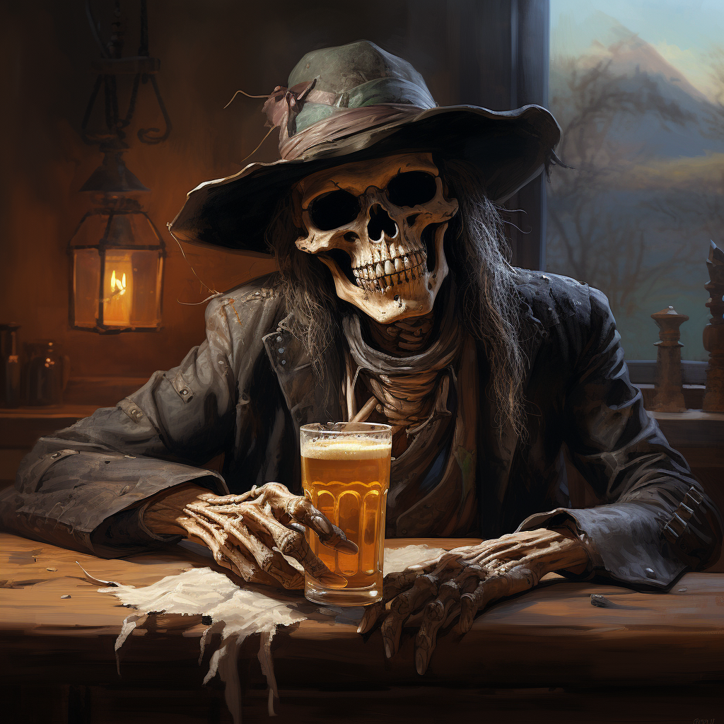 Dead men enjoying craft beer