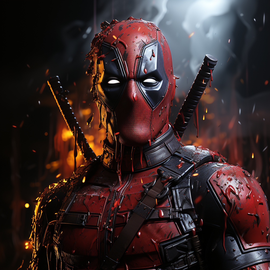 Deadpool in vibrant wallpaper art