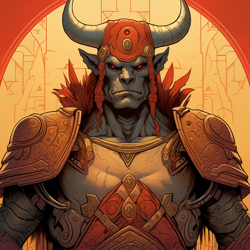 Deadshot Minotaur in Moebius Style Artwork