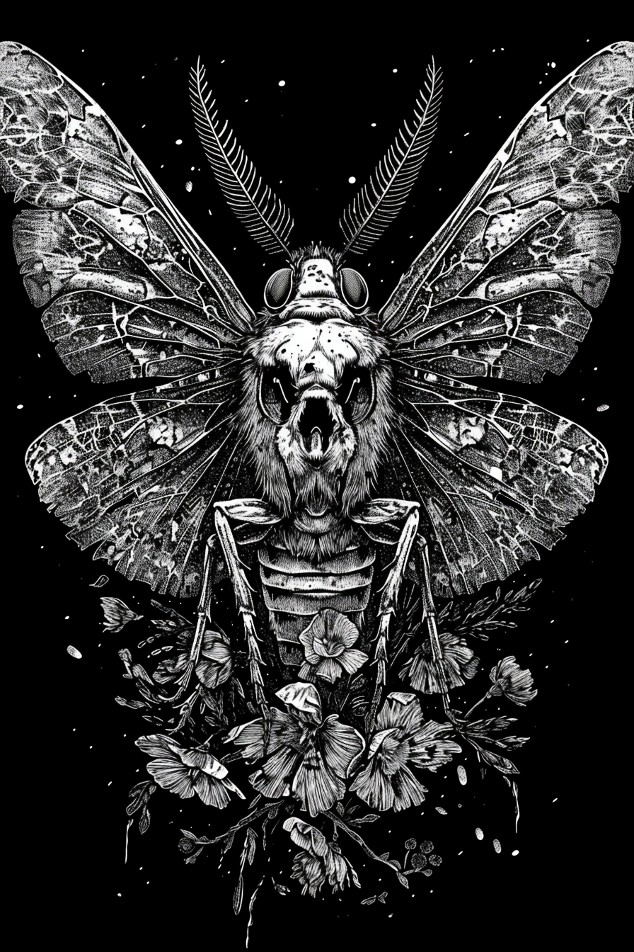 Death Moth T-Shirt Design by Mark Riddick