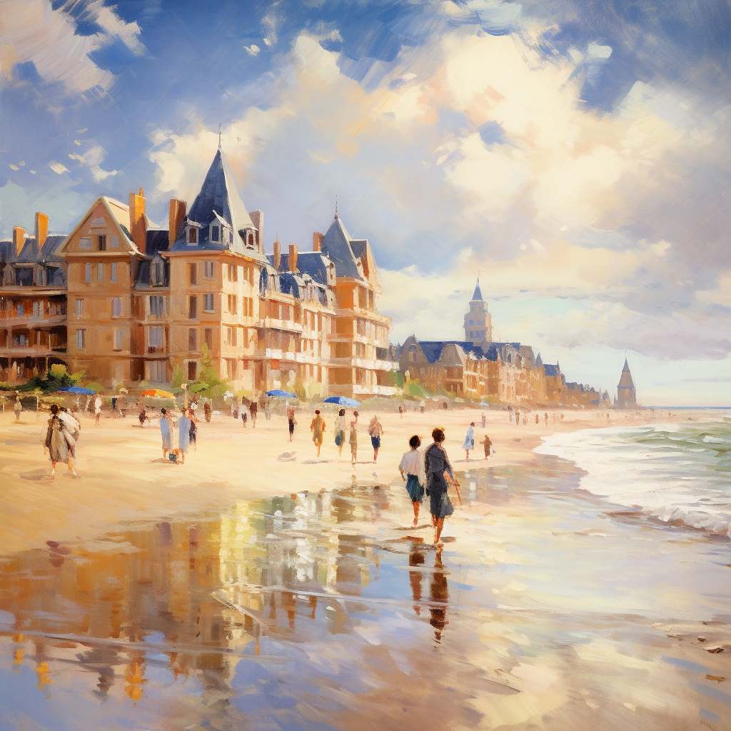 Beautiful painting of Deauville in Monet style