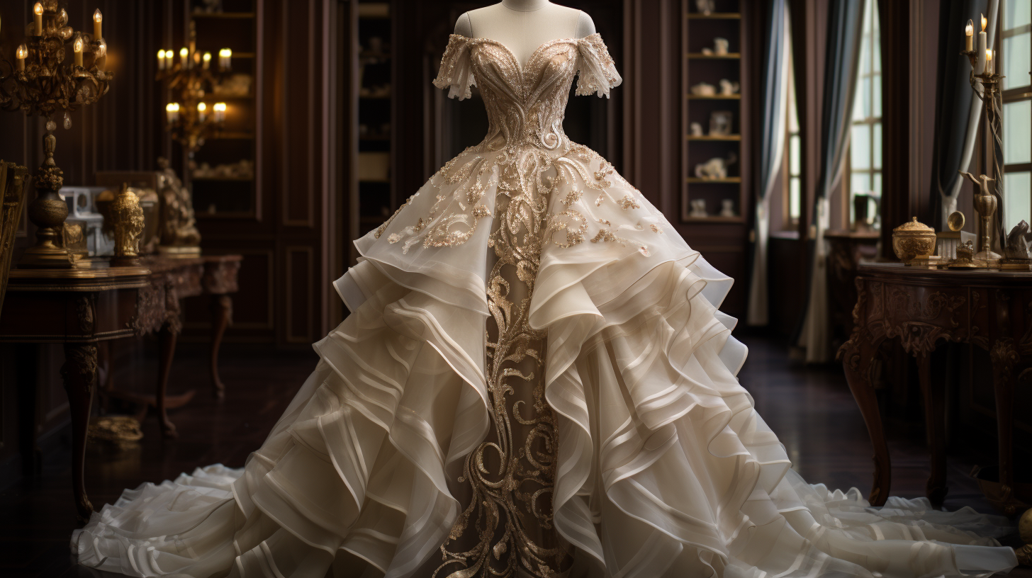 Exquisite opulent ball gown with lavish details