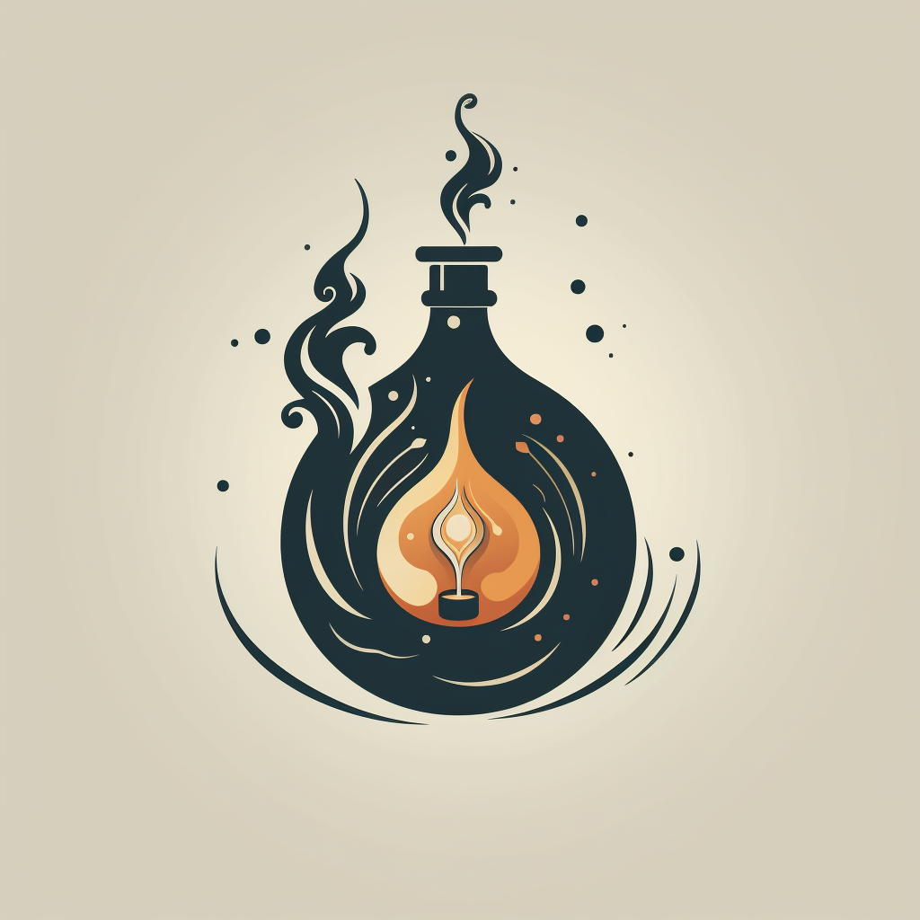 Logo representing deciphering, imagining, distilling, igniting