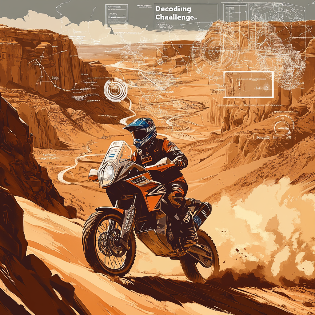 Dakar Challenge Motorcycle Rally Illustration