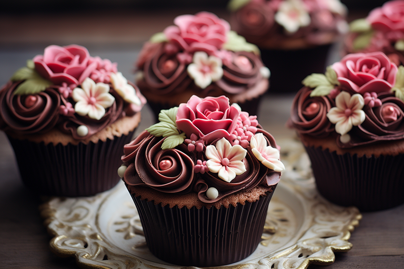 Beautifully Decorated Cupcakes on a Web Page