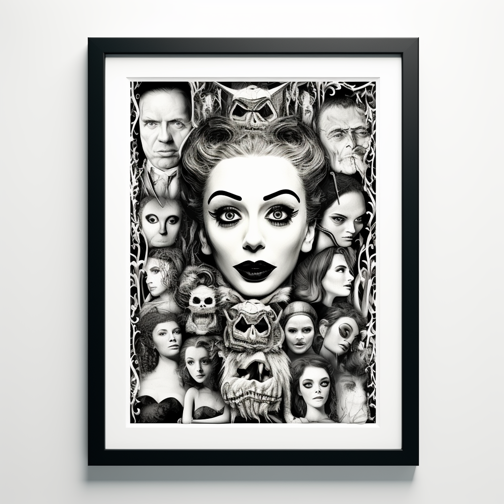 Decorative frame with horror movies