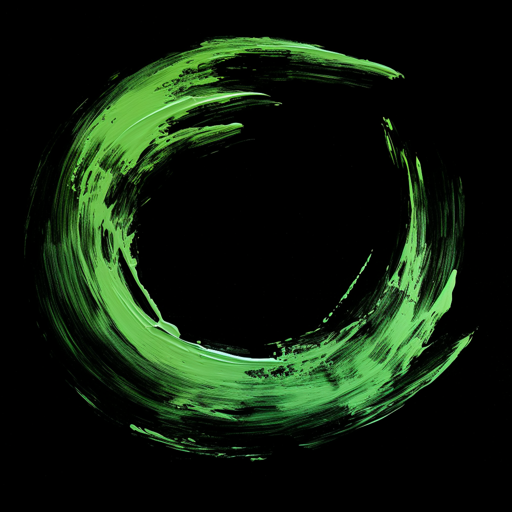 Enso Symbol in Deep Green Brush Stroke