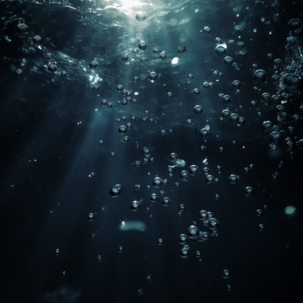 Mysterious underwater world in darkness