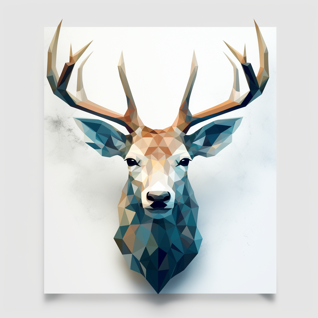 Low Polygon Deer Head