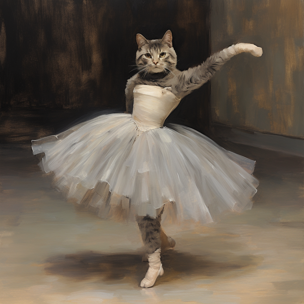 Degas Painting of Tabby Cat