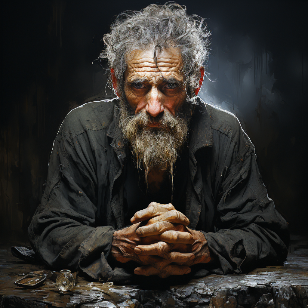 Old man depicting dehumanization of others