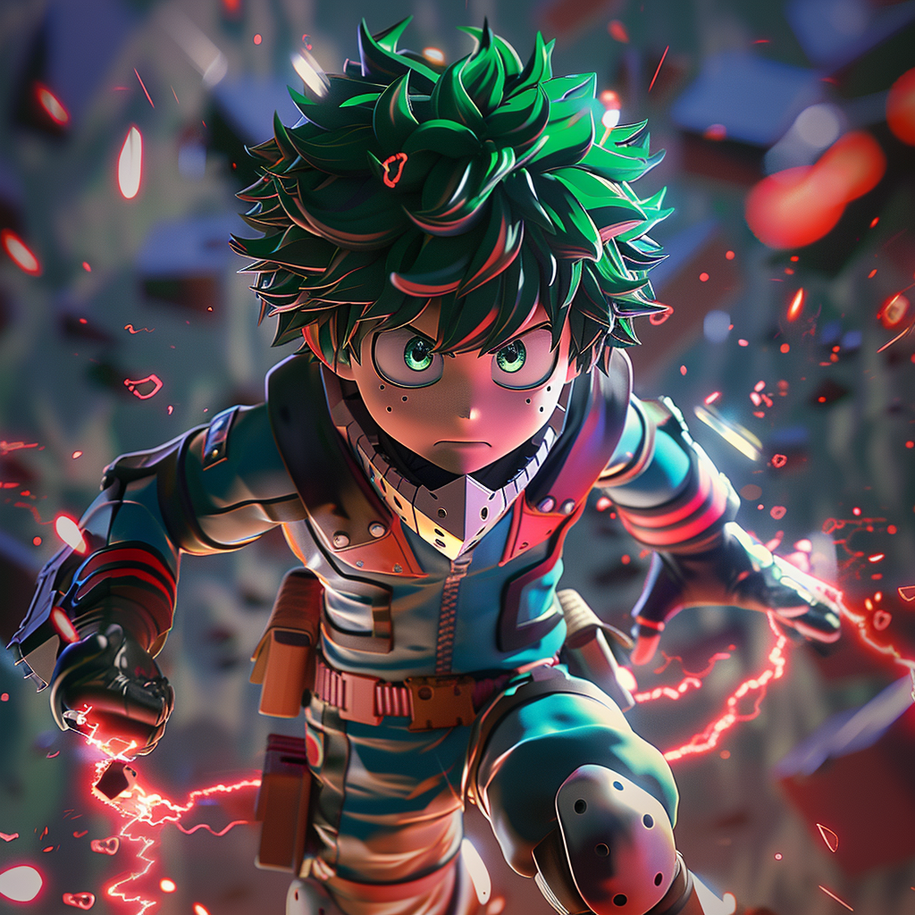 Deku anime action hero academia