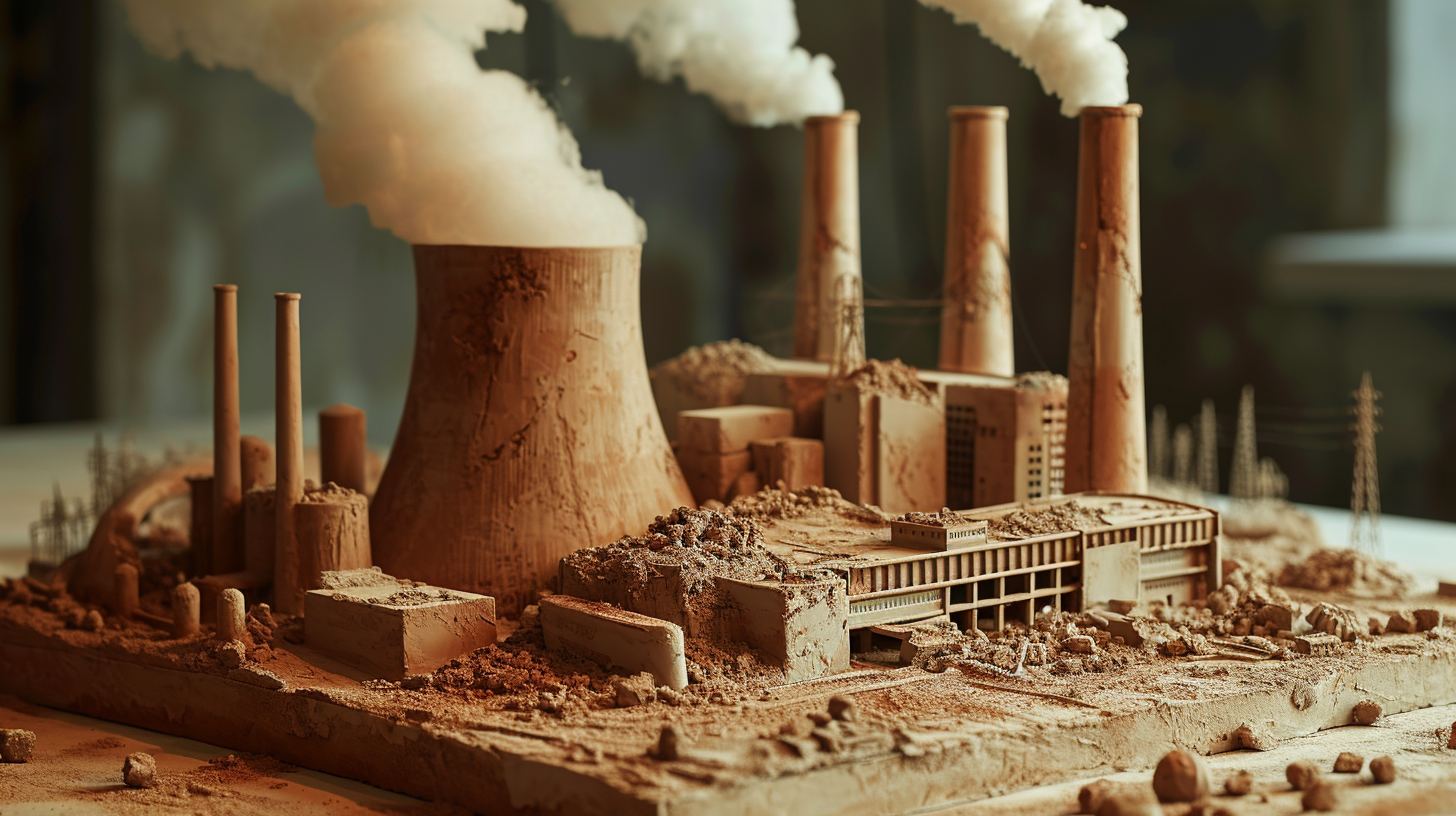 Clay model power plant broken